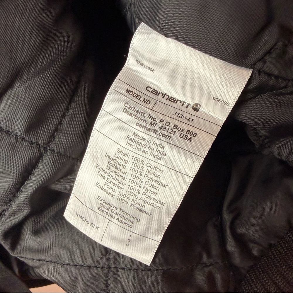 Carhartt Men’s Washed Duck Active Hooded Jacket Black J130-M Large - Picture 12 of 14
